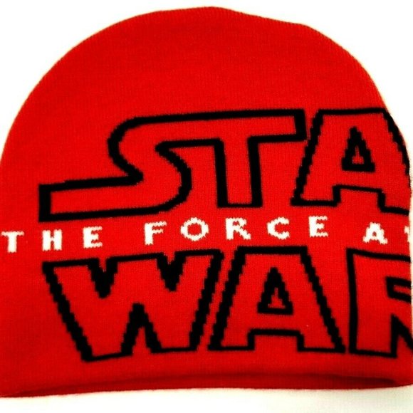 Star Wars The Force Awakens Red Knit Cap Beanie Hat (J5) - Picture 1 of 4